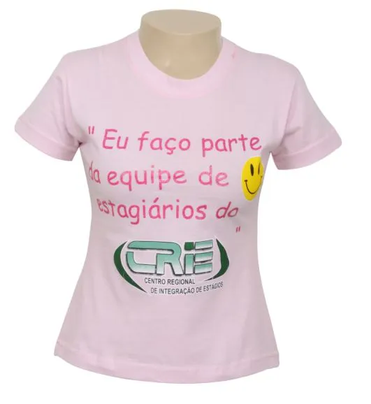 Gugalele 08 - Camiseta Gola Careca, Malha PV, Baby Look, Silcada